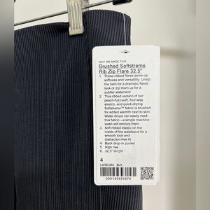 Lululemon brushed softstreme rib zip flare, size 4